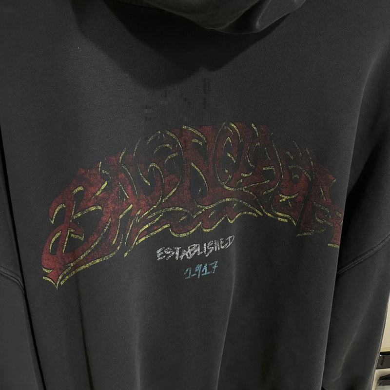 巴黎世家 Balenciaga 火焰 字體 連帽外套 棉外套-4