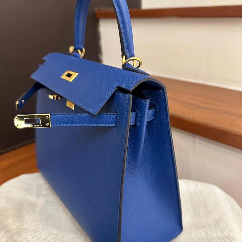HERMES 藍金釦Kelly 凱莉25-1