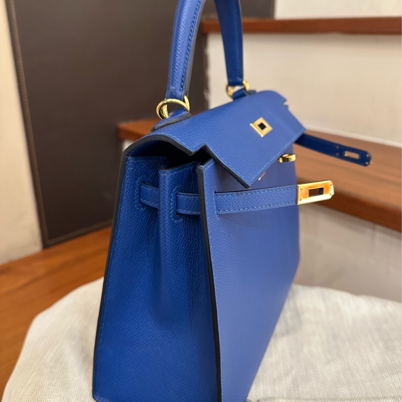 HERMES 藍金釦Kelly 凱莉25-2
