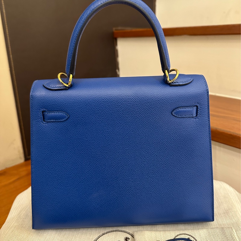 HERMES 藍金釦Kelly 凱莉25-4