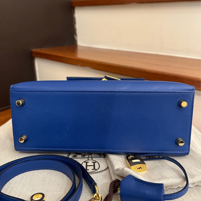 HERMES 藍金釦Kelly 凱莉25-7