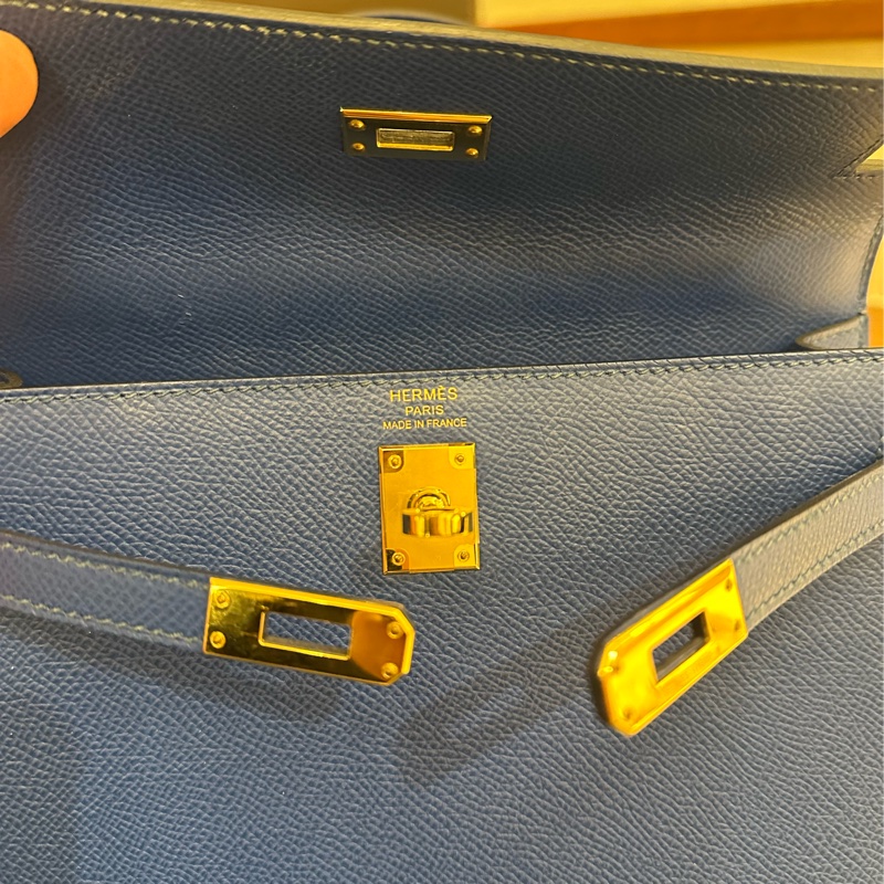 HERMES 藍金釦Kelly 凱莉25-8