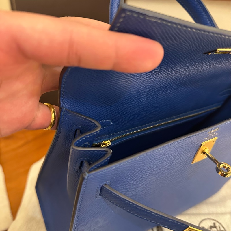 HERMES 藍金釦Kelly 凱莉25-10