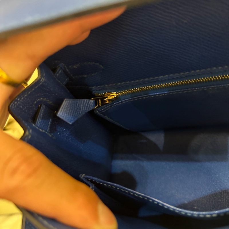 HERMES 藍金釦Kelly 凱莉25-12