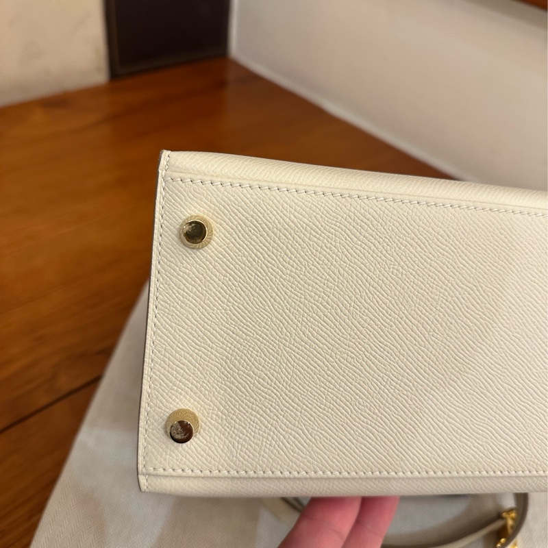 HERMES 奶昔白金釦KELLY28-14