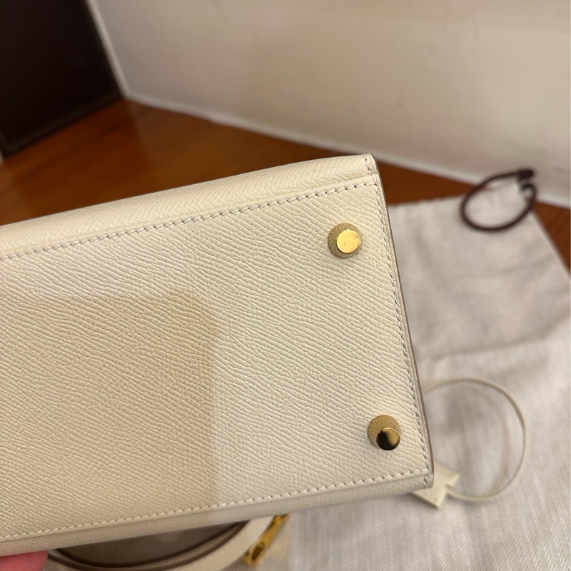 HERMES 奶昔白金釦KELLY28-15