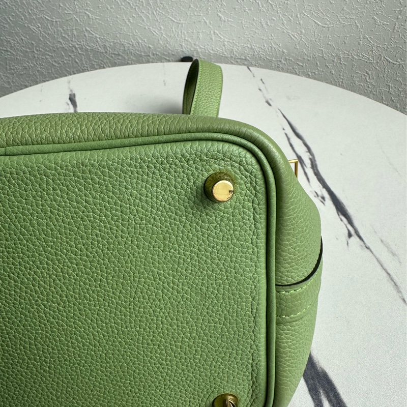 愛馬仕菜籃子18 牛油果綠還是金釦-9