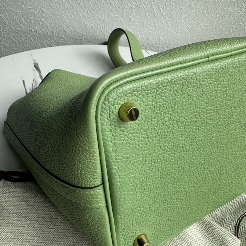 愛馬仕菜籃子18 牛油果綠還是金釦-13