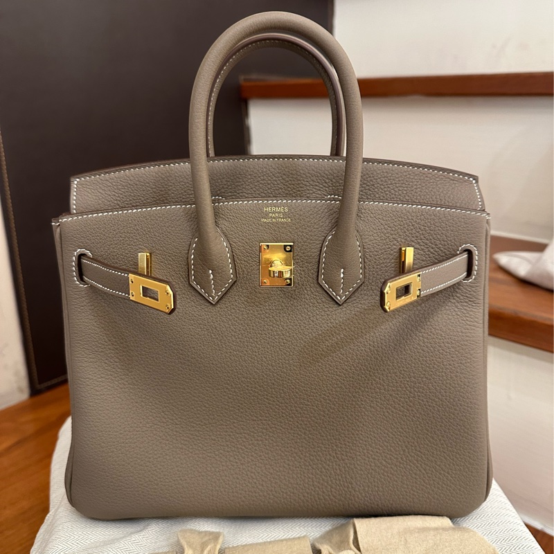 HERMES 大象灰金釦黃金尺寸BIRKIN25 未使用-0