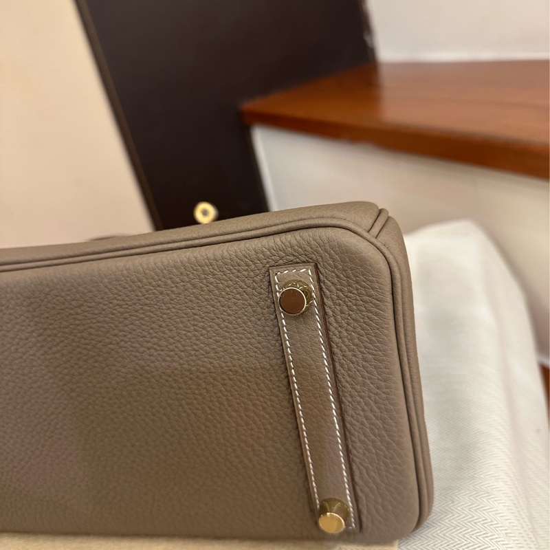 HERMES 大象灰金釦黃金尺寸BIRKIN25 未使用-12