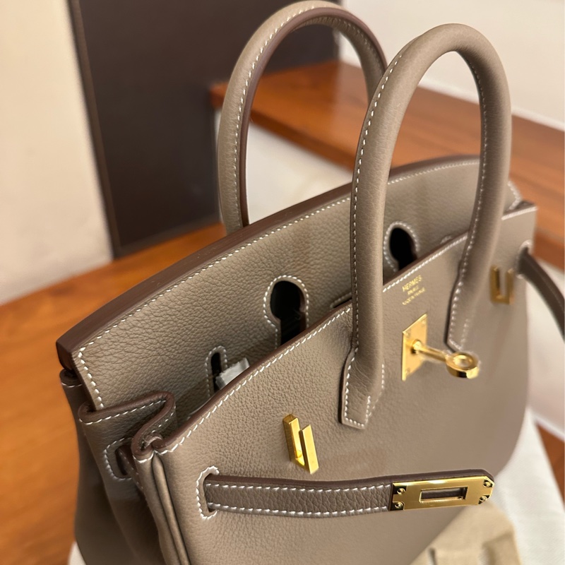HERMES 大象灰金釦黃金尺寸BIRKIN25 未使用-14