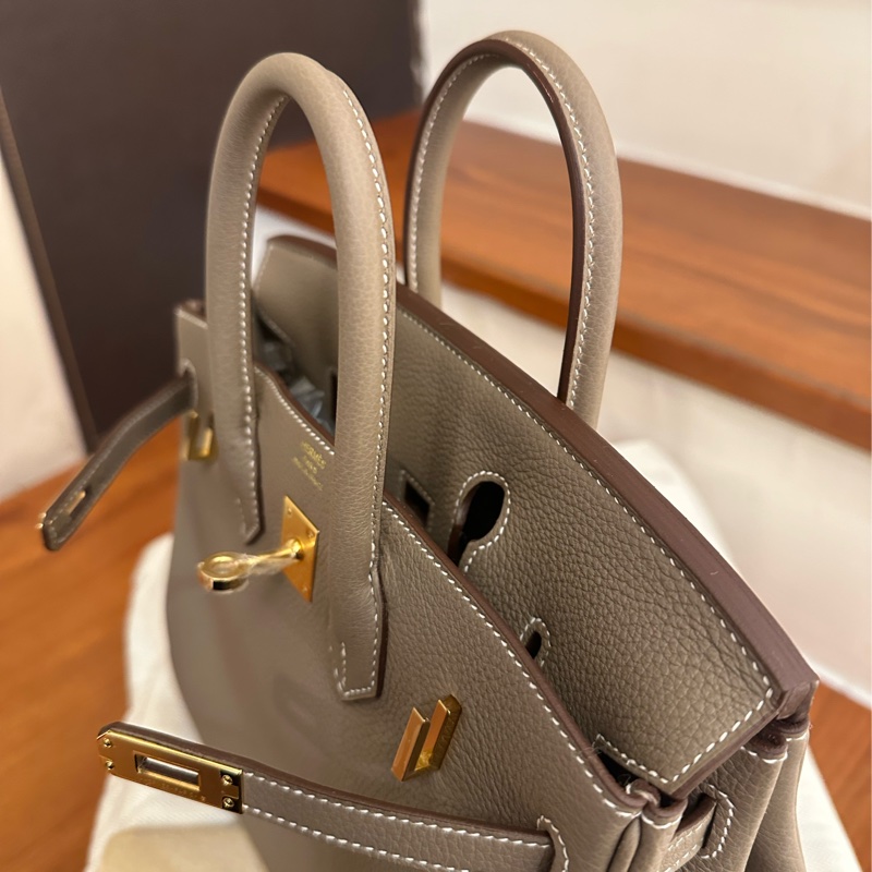 HERMES 大象灰金釦黃金尺寸BIRKIN25 未使用-15