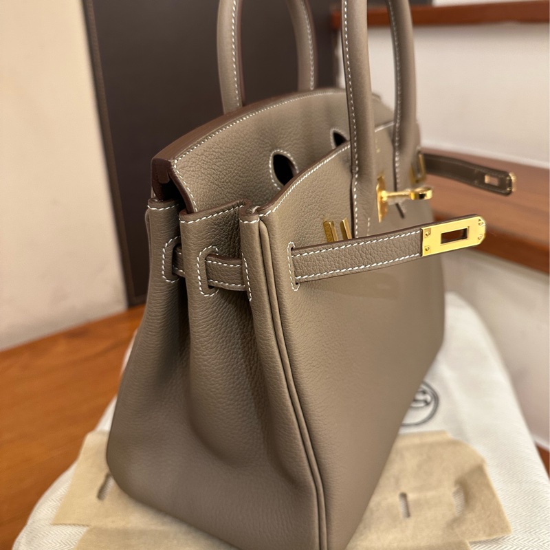 HERMES 大象灰金釦黃金尺寸BIRKIN25 未使用-18