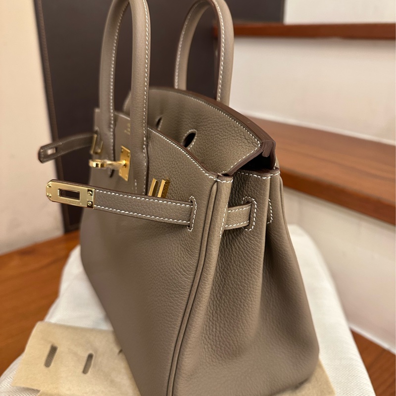 HERMES 大象灰金釦黃金尺寸BIRKIN25 未使用-19