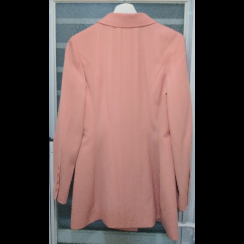 Chanel 粉色雙排釦長版外套-18