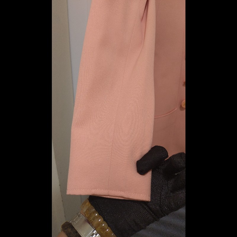 Chanel 粉色雙排釦長版外套-26