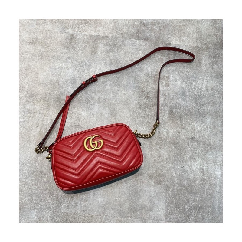 Gucci 女士 GG Marmont系列小號絎縫肩背包均碼碼24cm*7cm*13cm-4