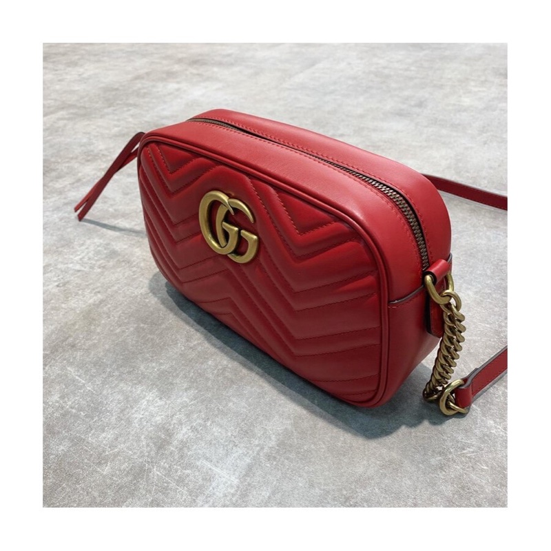 Gucci 女士 GG Marmont系列小號絎縫肩背包均碼碼24cm*7cm*13cm-5