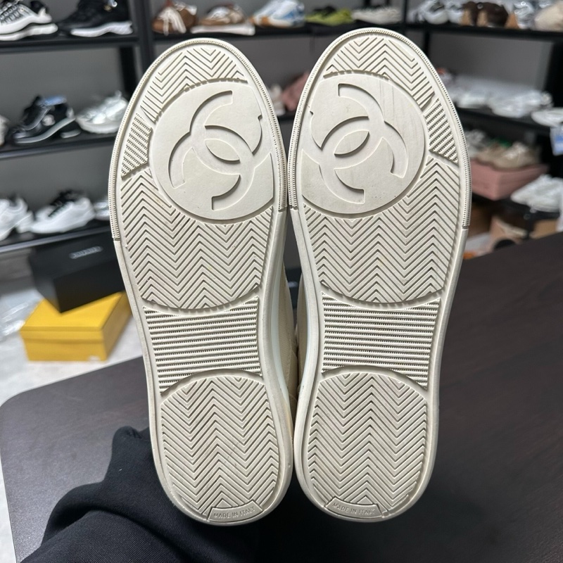 Chanel香奈兒24C米色休閒鞋板鞋 38碼 98新-5