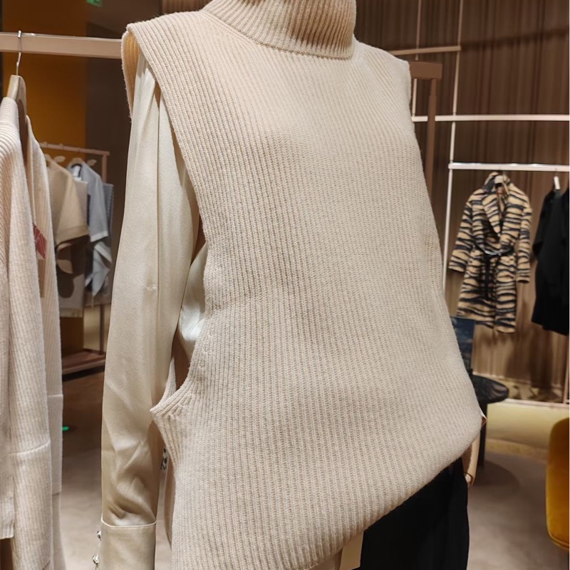 MaxMara -Sabbia 羊絨 寬袖高領馬甲-0