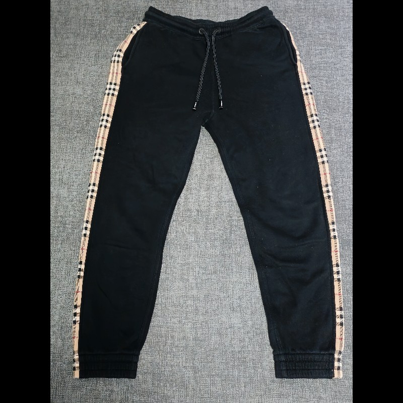 Burberry 格紋飾邊運動棉褲-1