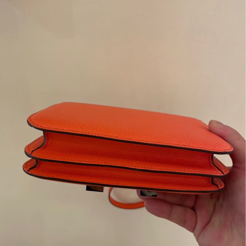 HERMES 橘紅琺瑯釦康康19 超級美-5