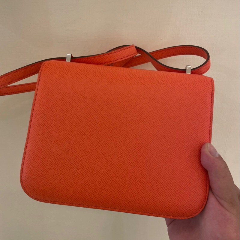 HERMES 橘紅琺瑯釦康康19 超級美-6
