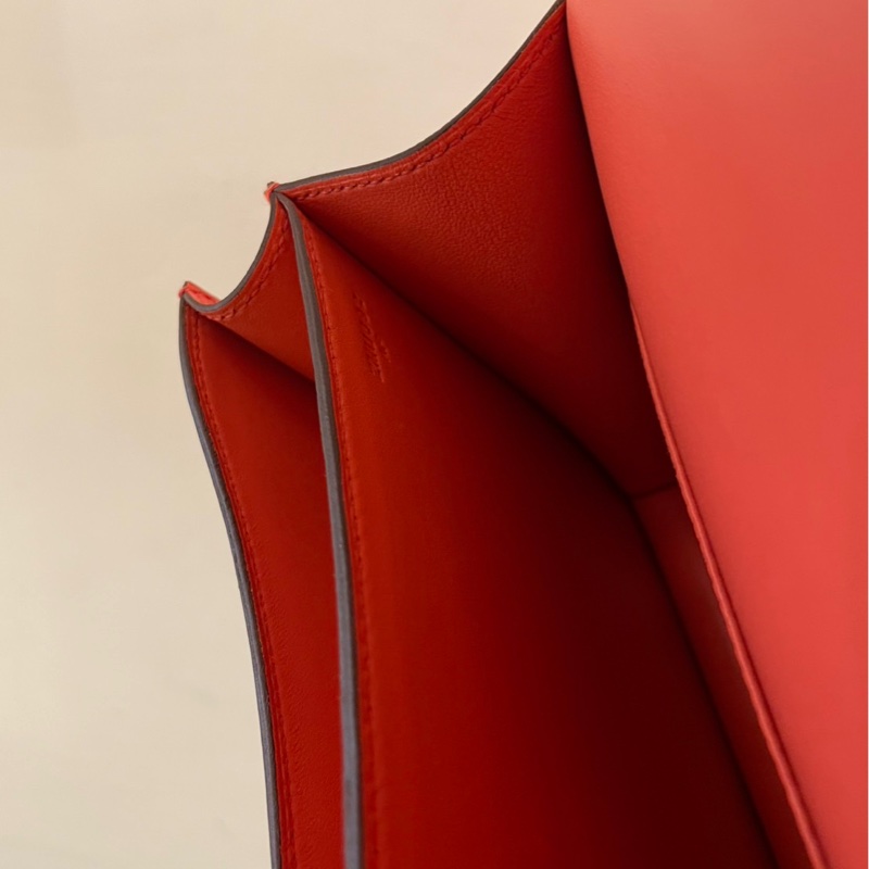 HERMES 橘紅琺瑯釦康康19 超級美-10