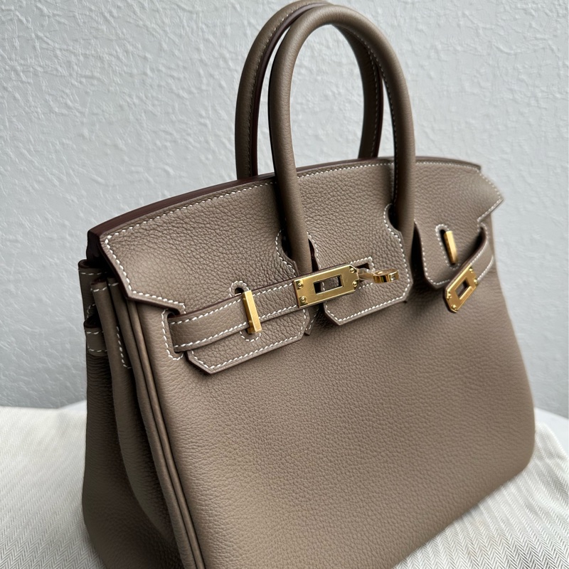 Hermes birkin25大象灰金釦-6