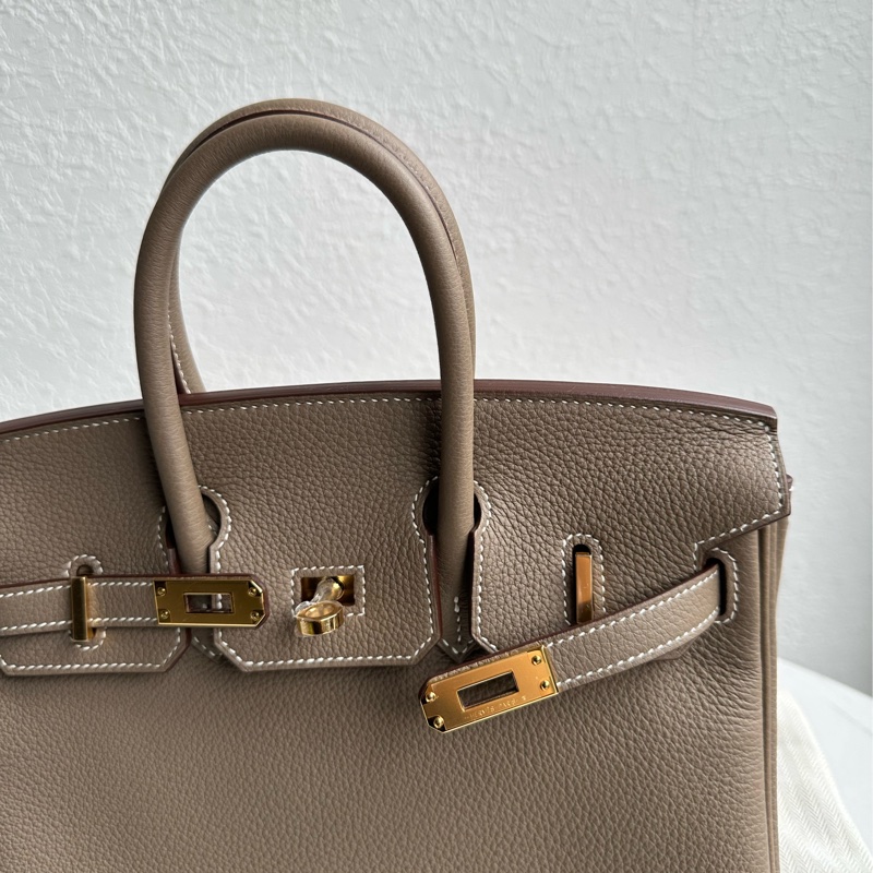 Hermes birkin25大象灰金釦-7