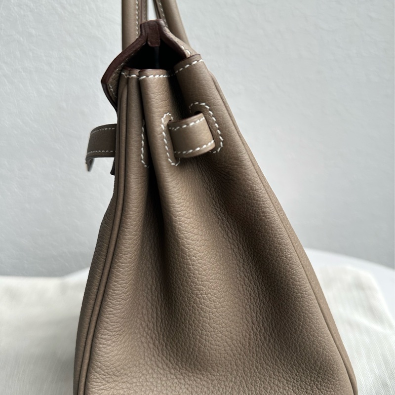 Hermes birkin25大象灰金釦-13