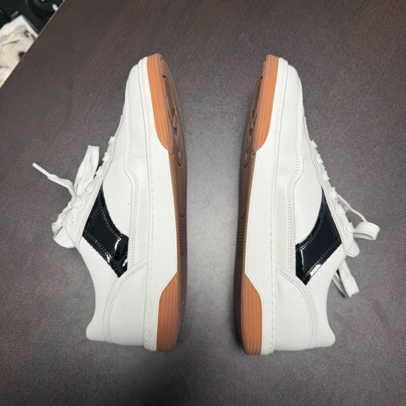 Chanel香奈兒24P大徽標皮革低幫板鞋 白色38碼98新-4