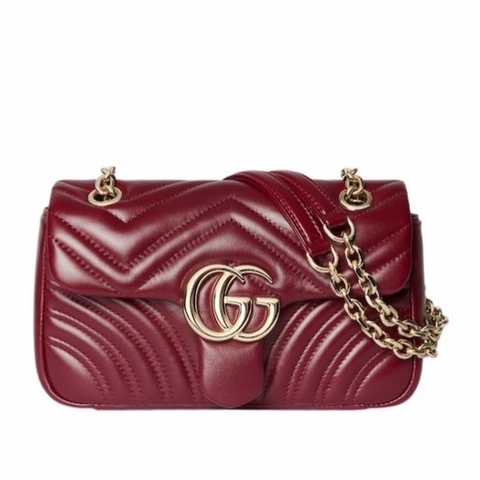 Gucci 女士 GG Marmont 小號單肩包均碼碼小號、22cm*6cm*12.44cm