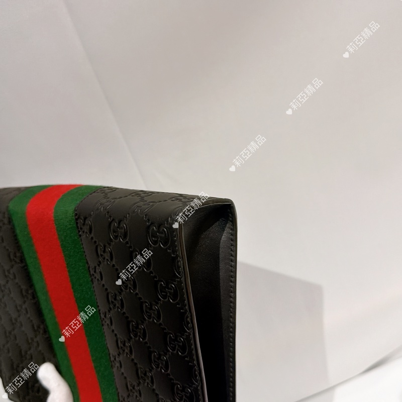 莉亞精品♡ Gucci 黑壓紋手拿包 二手美包-8