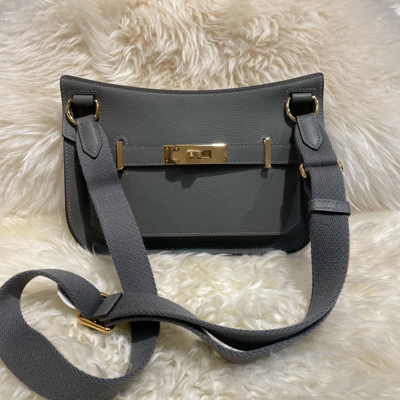 Hermès Mini Jypsiere 全新 積雲灰金扣-0