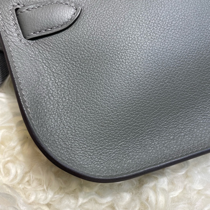 Hermès Mini Jypsiere 全新 積雲灰金扣-4