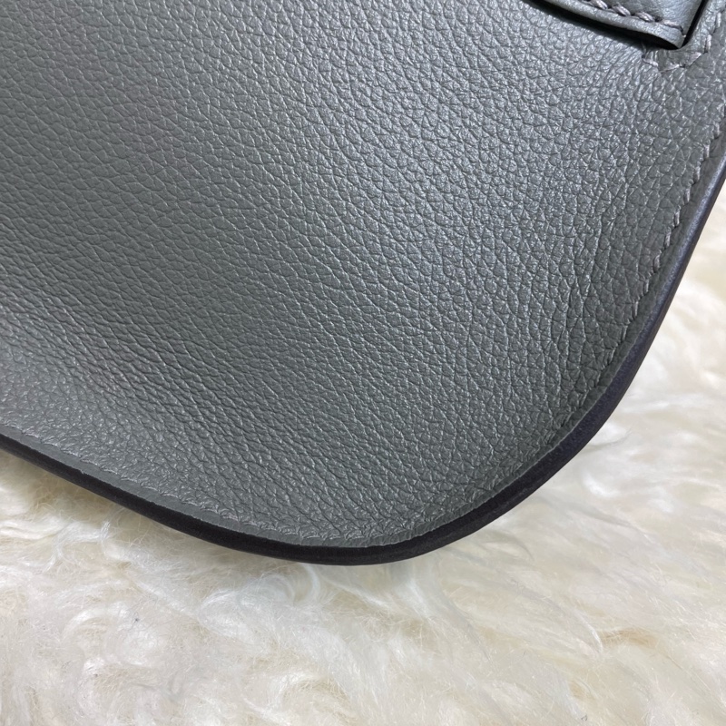 Hermès Mini Jypsiere 全新 積雲灰金扣-5