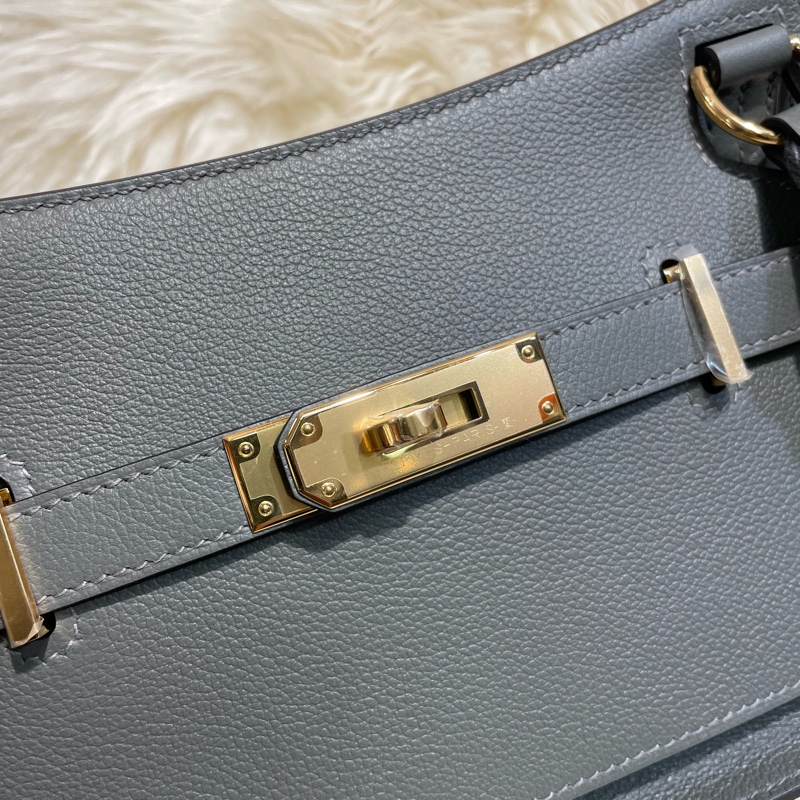 Hermès Mini Jypsiere 全新 積雲灰金扣-6