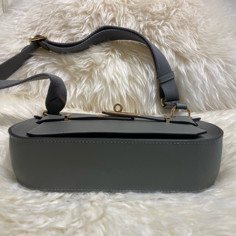 Hermès Mini Jypsiere 全新 積雲灰金扣-8