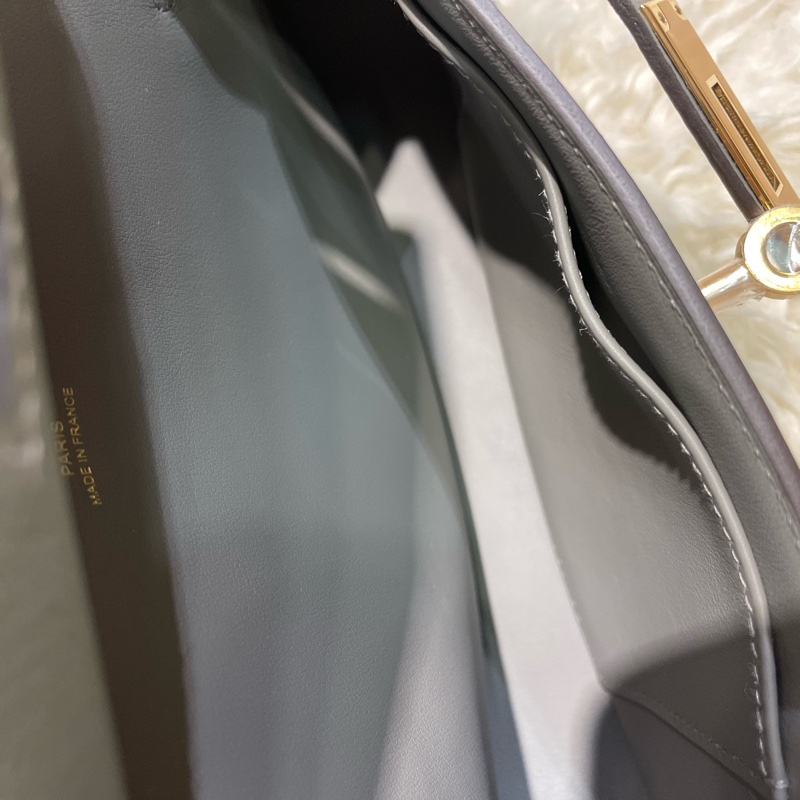 Hermès Mini Jypsiere 全新 積雲灰金扣-9