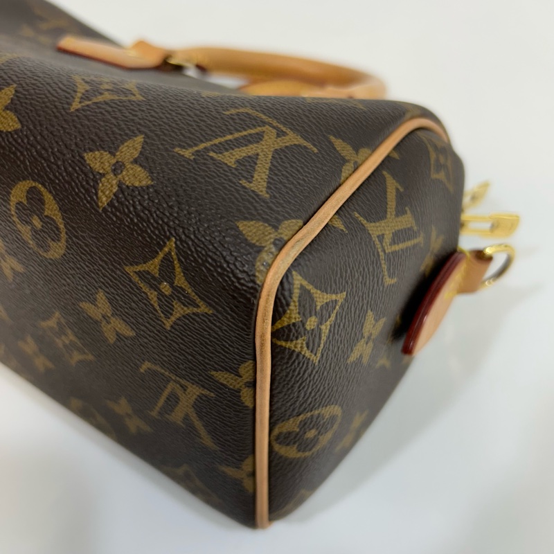 路易威登波士頓20 LV原花奶茶寬背帶Speedy20波士頓包M46222-12