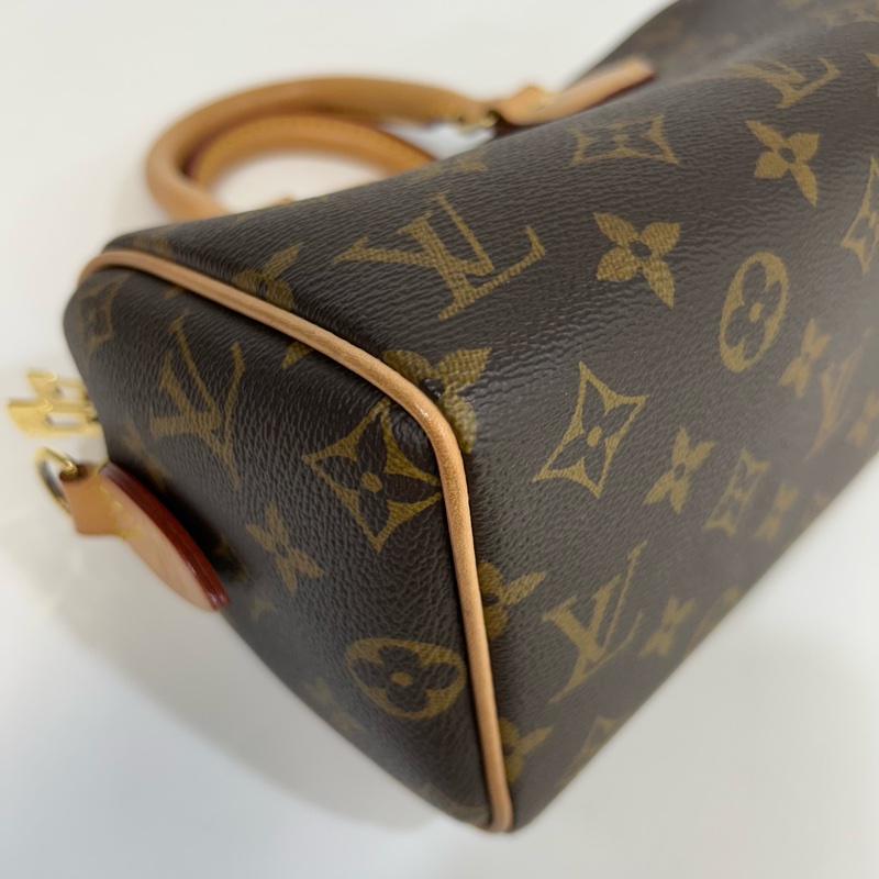 路易威登波士頓20 LV原花奶茶寬背帶Speedy20波士頓包M46222-13