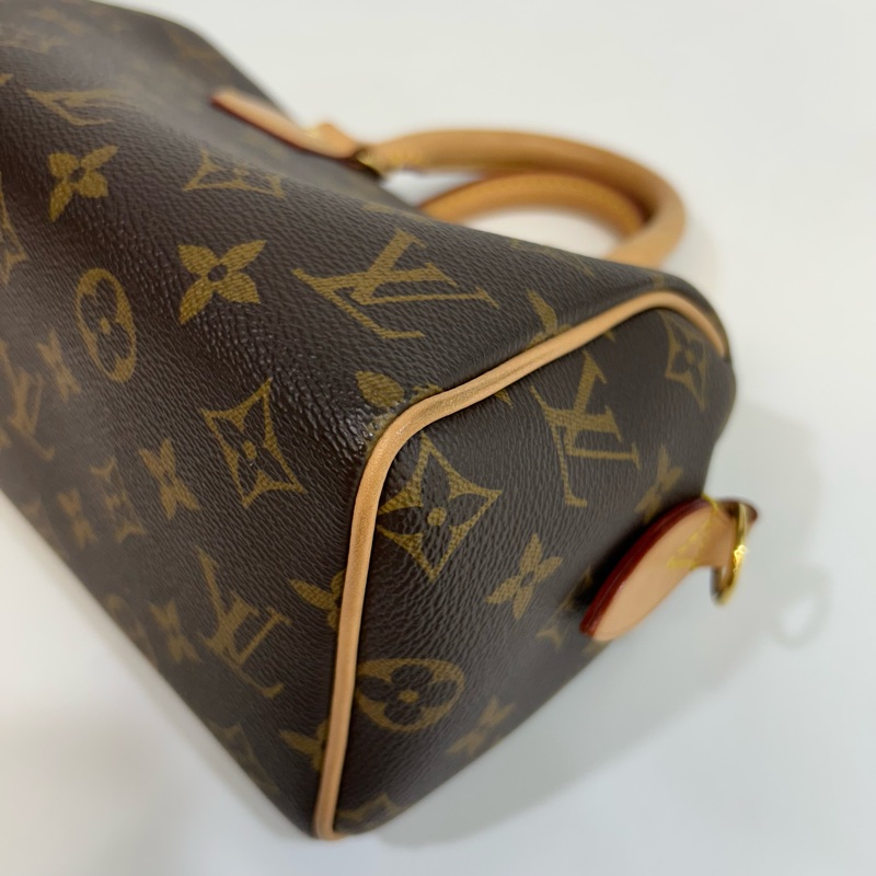 路易威登波士頓20 LV原花奶茶寬背帶Speedy20波士頓包M46222-14