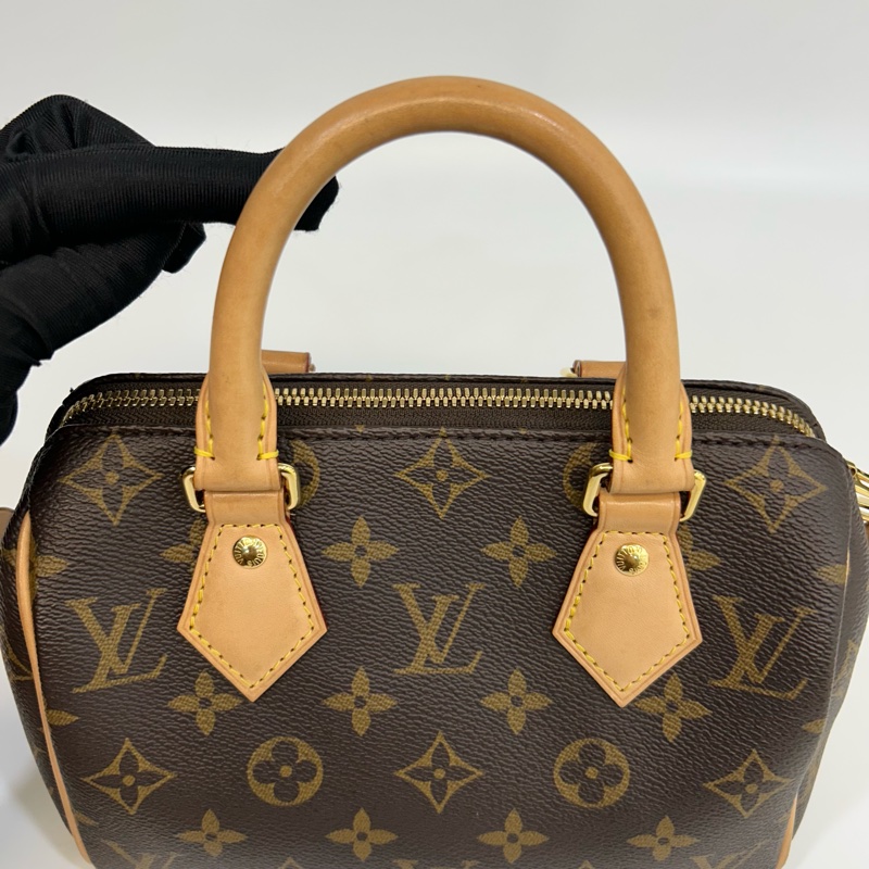路易威登波士頓20 LV原花奶茶寬背帶Speedy20波士頓包M46222-21