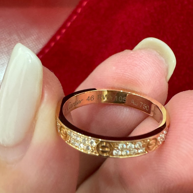 Cartier 經典款 滿鑽love戒指-2