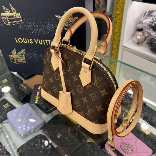 東區正精品㊣LV M46990 Alma BB 全新原花字紋手提包斜背包兩用包 M53152 RZ6190-1