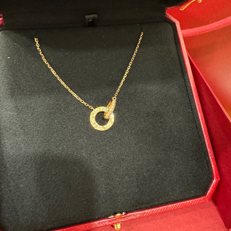 Cartier love滿鑽 經典款項鏈-1