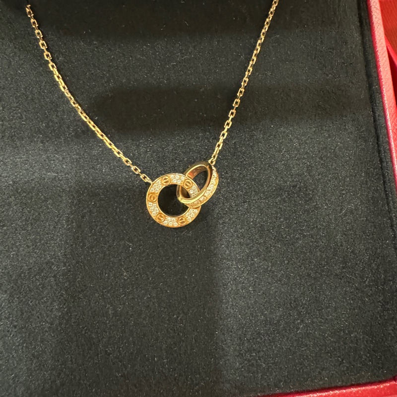 Cartier love滿鑽 經典款項鏈-6
