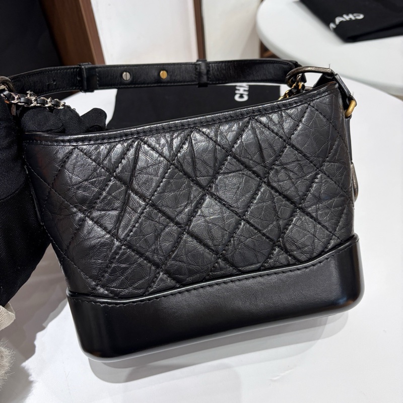 🌷新款芯片款!Chanel 香奈兒 Gabrielle 復古小牛皮 流浪包 黑色小號-1