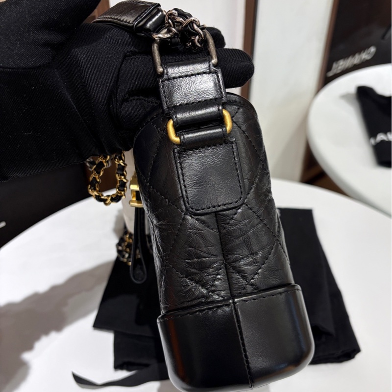 🌷新款芯片款!Chanel 香奈兒 Gabrielle 復古小牛皮 流浪包 黑色小號-2